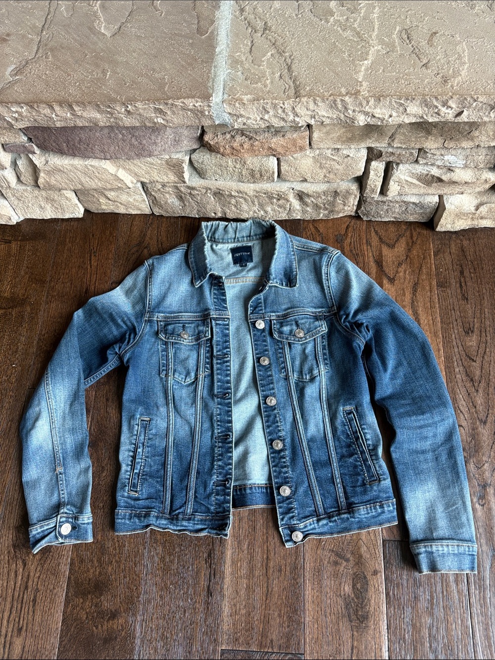 Just USA Distressed Blue Denim Jacket